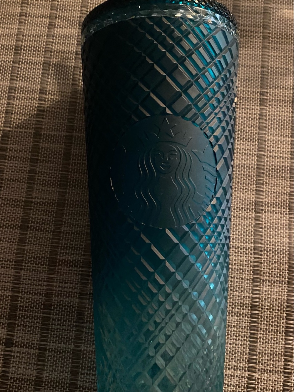 Starbucks Blue-Green Diamond-Texture Tumbler